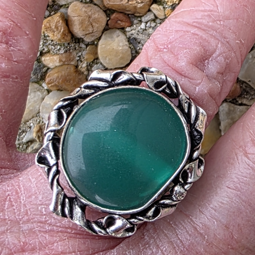 Green Onyx Gemstone Ring in 925 Sterling Silver (7)